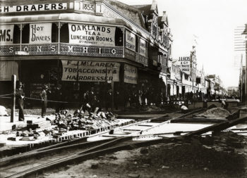 Fremantle Laying Tram Lines Corner Market and High Street Fremantle Looking West 1905