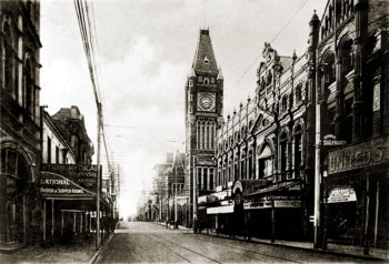 Hay Street and Town Hall looking east c1905